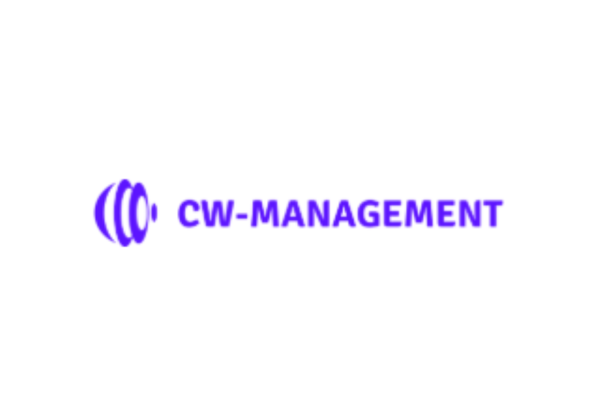 cw-management official logo in purple on white background