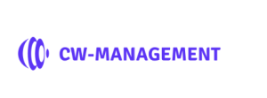 cw-management official logo in purple on white background